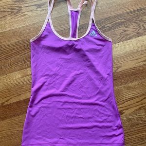 Purple Adidas tank with pink trim